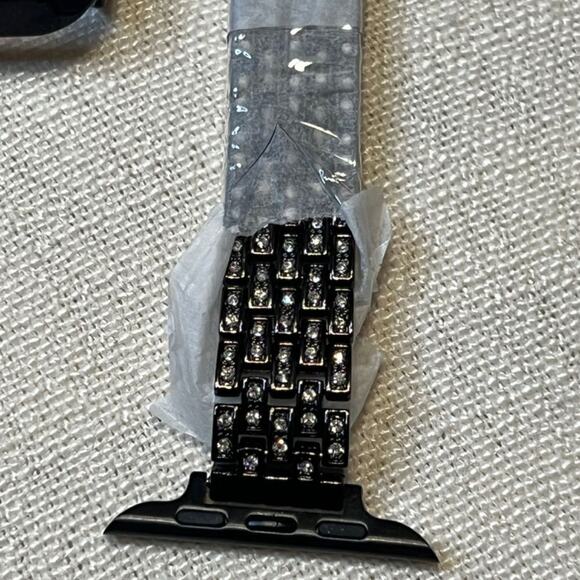 Watch band and frame Black with Rhinestones Apple compatible  NEW! - Picture 5 of 6